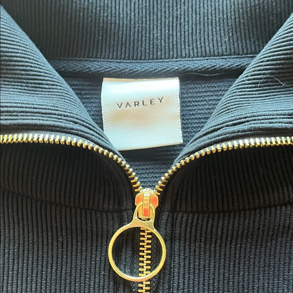 Varley Vine Half Zip Ottoman Rib Pullover with Gold Accents - Picture 5 of 9